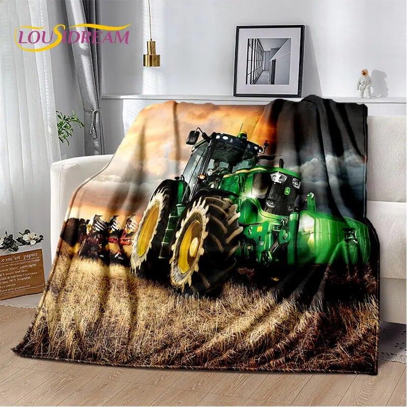 Мягкое плюшевое одеяло с рисунком автомобиля, трактора, грузовика, фланелевое одеяло для гостиной, спальни, кровати, дивана, чехол для пикника