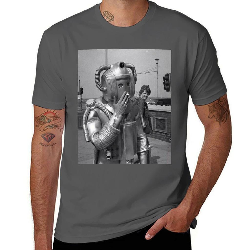 Smoking Cyberman Tshirt Nonshrink Basic Cotton Tshirt