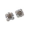 Silver Camellia Pearl Stud Earrings Light Luxury Premium Retro Earrings No Pierced Ear Clips Women's No Hole Mosquito Coil Disc