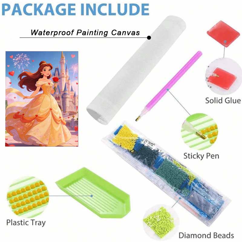 Disney Diamond Painting Kit Princess Belle Style Home Decor Craft Perfect Gift Idea Diamond Art
