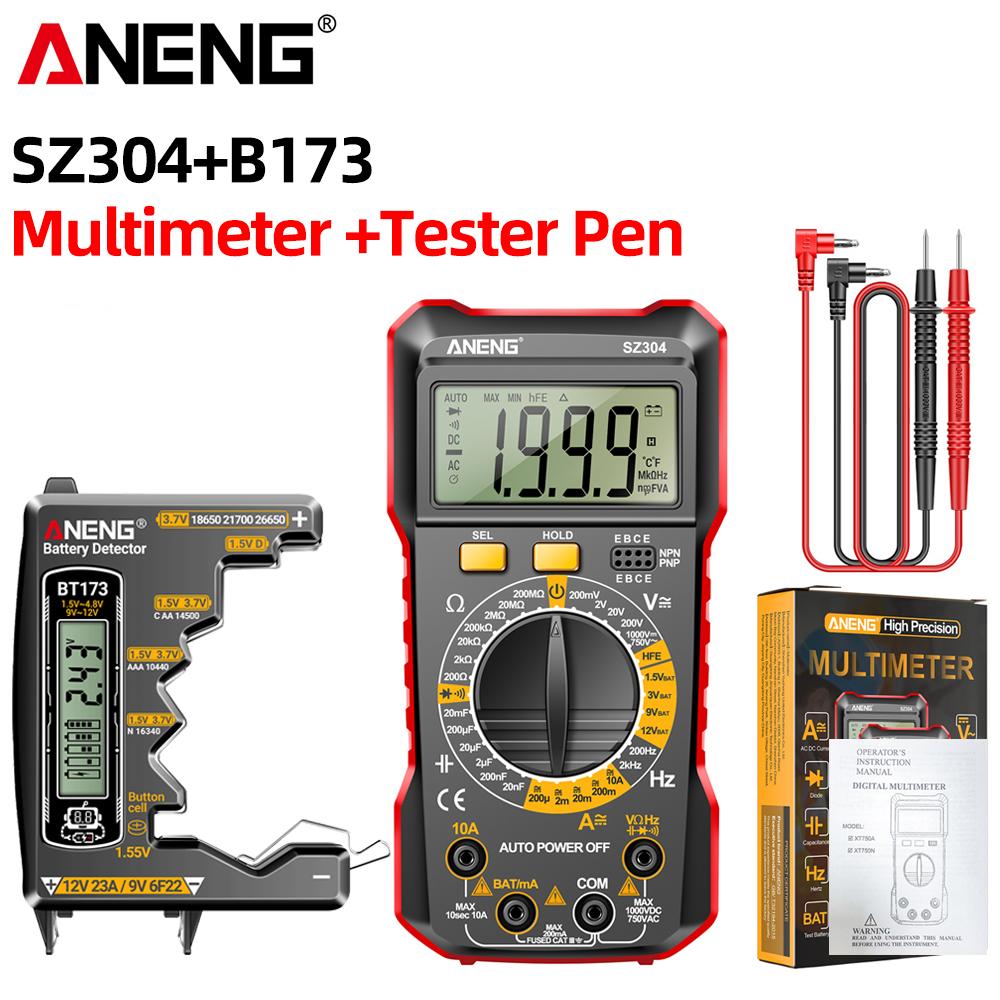 Portable Multimeter Tester ANENG SZ304+BT173 Battery Capacity Tester Universal Professional Kit Electrician/Household DIY Tools