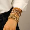 Bohemian Wood and Glass Beaded Bracelet – Ethnic Style High-End Autumn/Winter Hand Jewelry