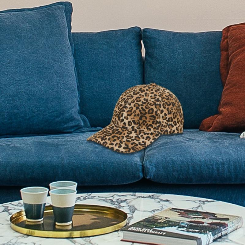 Унисекс облегающая кепка, впитывающая пот, бейсбольная кепка с декоративным леопардовым принтом, полное покрытие, легко сочетающаяся по цвету