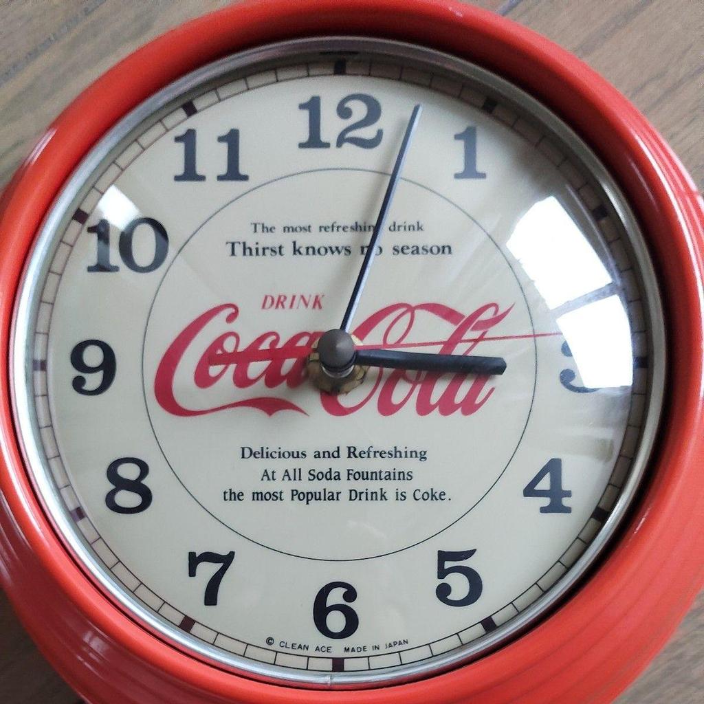 Использованные настенные часы Coca-Cola Винтажные Ретро Настенные часы для интерьера СДЕЛАНО В ЯПОНИИ CLEAN ACE Куплены 37 лет назад