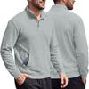 Men's Waffle Polo Shirt Long Sleeve Stand Collar 3D Pocket Outdoor Casual Sweatshirt