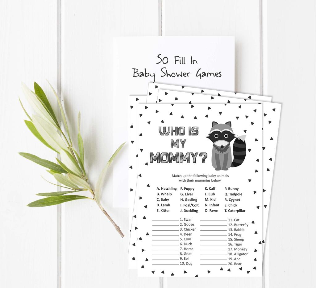 Inkdotpot Игровой набор «Животные джунглей» для вечеринки по случаю рождения ребенка из 50 игр «Азбука для малышей»