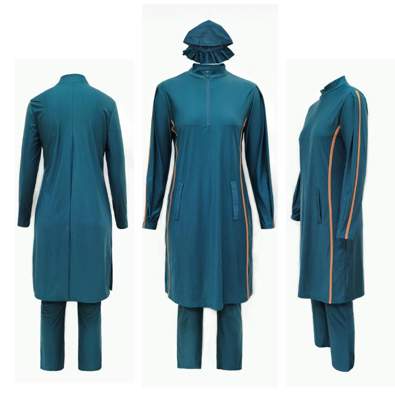 Женский исламский мусульманский купальный костюм, скромный исламский купальник с длинным рукавом, летний арабский пляжный бикини с полным покрытием, купальный костюм S-XL