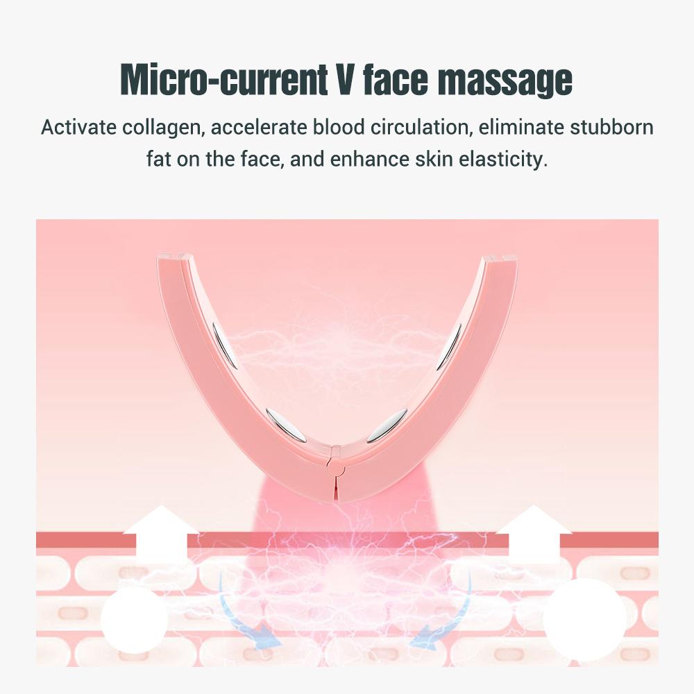 V-образный подтягивающий и slimming пояс для лица EMS Микротоковый Массажер от целлюлита Разработанный для красоты лица Вибрация Удаление второго подбородка Бедро Практичное Использование