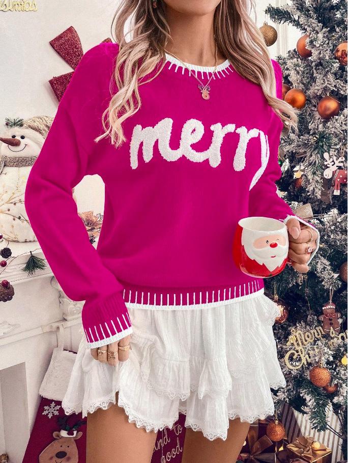 Christmas New Knit Sweater for Women Casual Fashion Long Sleeve Loose Cardigan Sweater