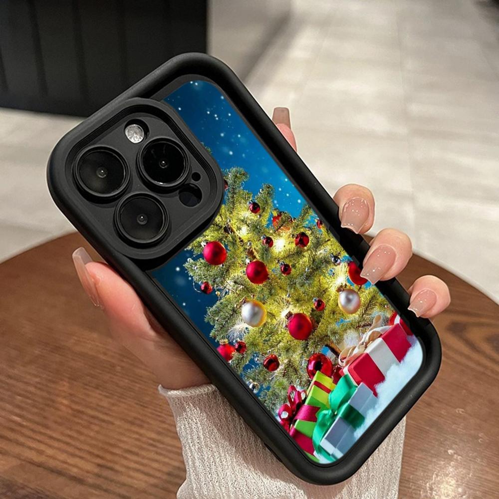 Чехлы для телефонов Ae118 Merry Christmas Santa art для iPhone 16 14 13 11 Pro Max 15 7 8 6s Plus 12 mini XR XS Max SE 5s Angel Eye Ladder Protective Cover