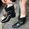 Модные женские ботинки Chelsea Western Ankle Boots Square Toe Shunky Shoes Зимний бренд 2025 года, новые повседневные ботинки Goth Cozy Suede Botas Mujer