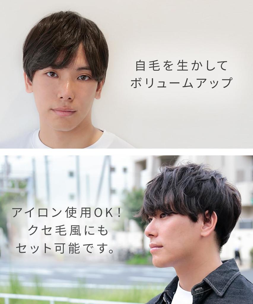 AQUADOLL Мужской короткий парик, Частичный парик, Парик с завитком, Один размер подходит всем, JBK30. Японский черный, wgt100JBK30