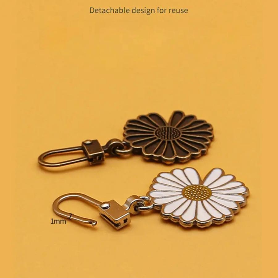 5 шт. съемные сменные ломтики на молнии, головка с замком, без инструментов, пальто, одежда, ломтики головы с подвеской, маленькая ромашка