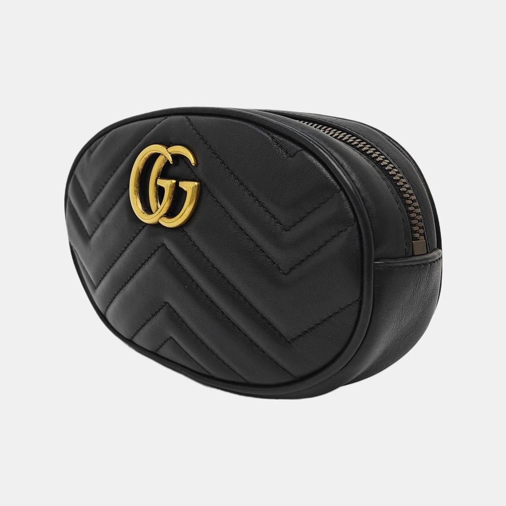 [Б/У] Сумка-пояс Gucci GG Marmont Matelassé из стеганой кожи 38/95 'Черный' - Отличное состояние #18JI4T5