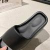 Ultra Thick Soled Women's One Line Slippers EVA Soft and Comfortable Outdoor Women's High Heels Slippers