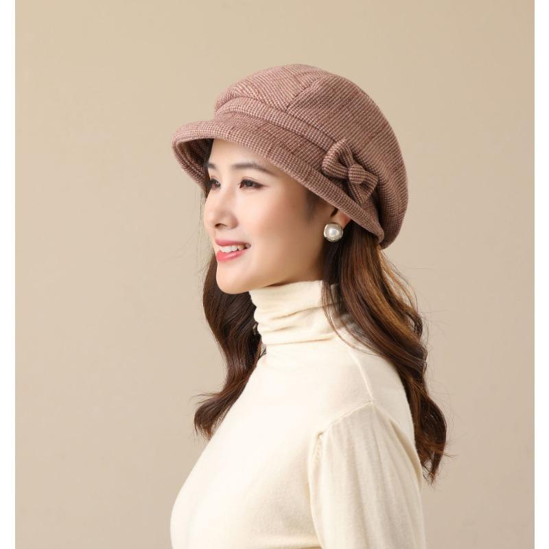 Женская шляпа Шляпа Женская осенне-зимняя клетчатая шляпа Рыбацкая шляпа Модная повседневная шляпа