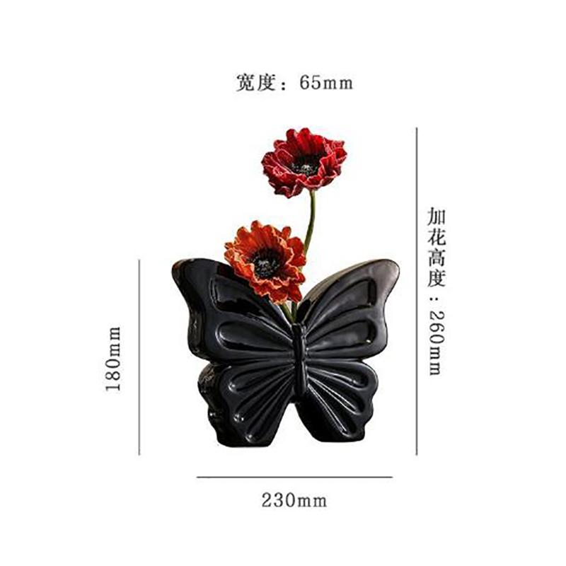 Butterfly Vase Ceramic Dried Flower Container for Room and Dining Table Butterfly Decorative Vase for Living Room Decoration New