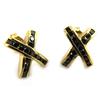 [A9525] - Позолоченные серьги с сапфиром «крест»