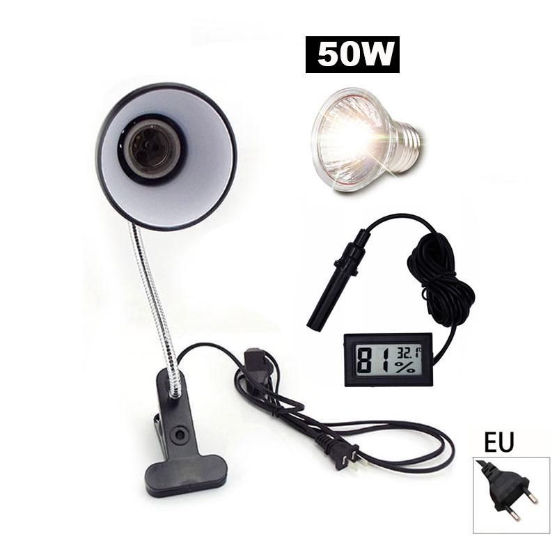 E27 UVA + UVB 220 В для рептилий, нагревательная лампа, держатель для палубы, черепаха, греющаяся лампа, черепаха, зажим для света, термометр, гигрометр, ящерица