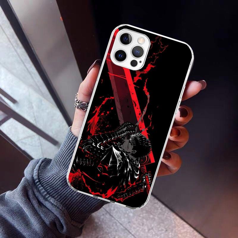 G-Guts B-Berserks Anime Phone Case For iPhone 17 Air 11 13 Mini 14 15 Plus 16 12 Pro Max 16E SE 7 8 Pattern Soft TPU Back Cover