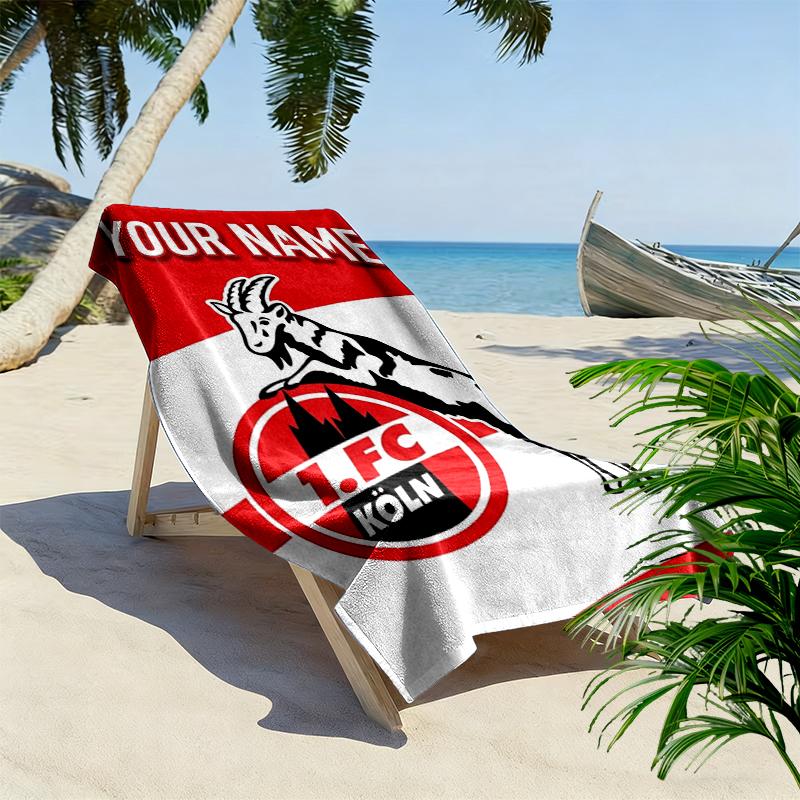 Custom Name FC KÖLN Print Beach Towel, Large Soft Quick Dry Towel for Beach Camping Swimming_xia