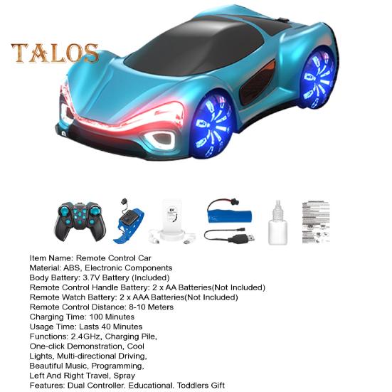 Концептуальный игрушечный автомобиль с дистанционным управлением и светодиодной подсветкой, двойной контроллер, 4WD, автомобиль на новой энергии, перезаряжаемый для малышей, 2,4 ГГц, радиоуправляемый гоночный автомобиль для дрифта