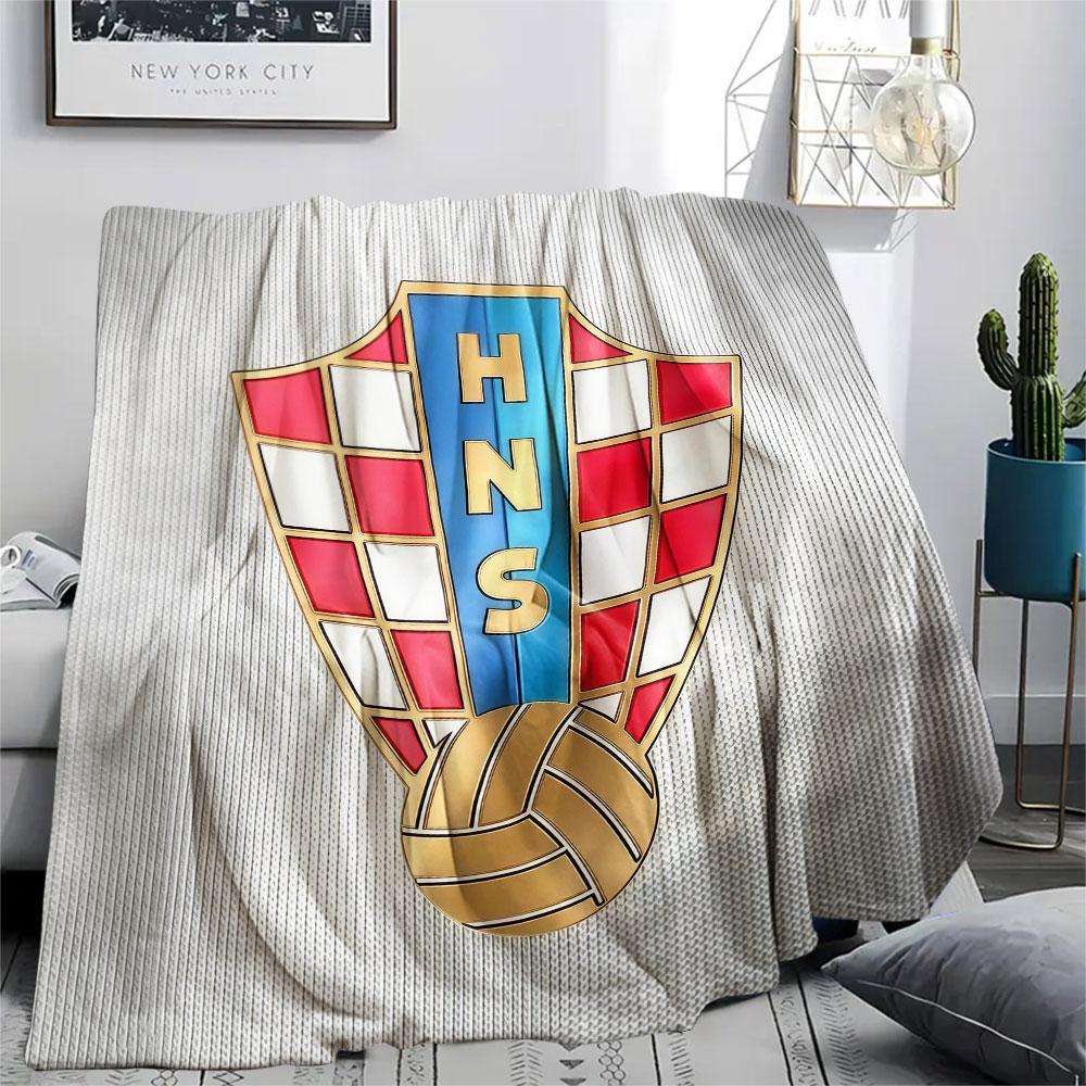 Croatia National Football Team Printed Flannel Blanket, soft throw for bedroom sofa, washable, Christmas present, great gift.