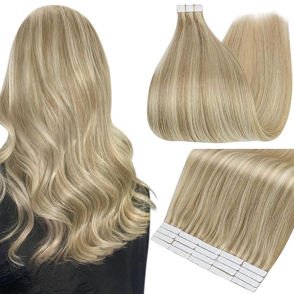 Full Shine Tape In 100% Remy Human Hair Straight Double Sided Blonde Comfortable Silky Natural Tape For Women