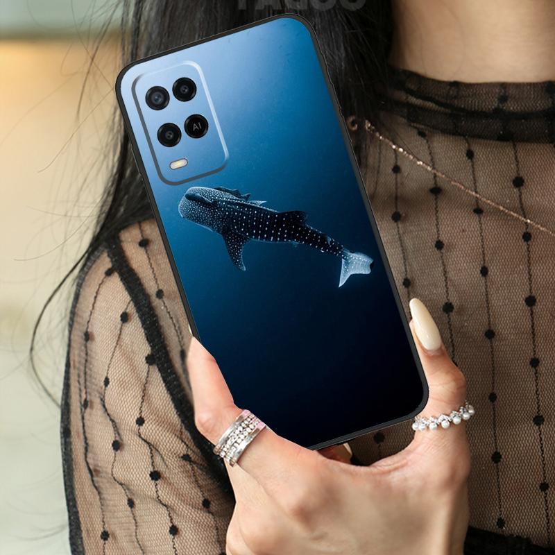 Whale Sharks Fish Case For Oppo A16 A76 A96 A17 A18 A60 A80 A40 A38 A58 A78 A98 A94 A74 A54 A15 A57 A77 A5 Pro