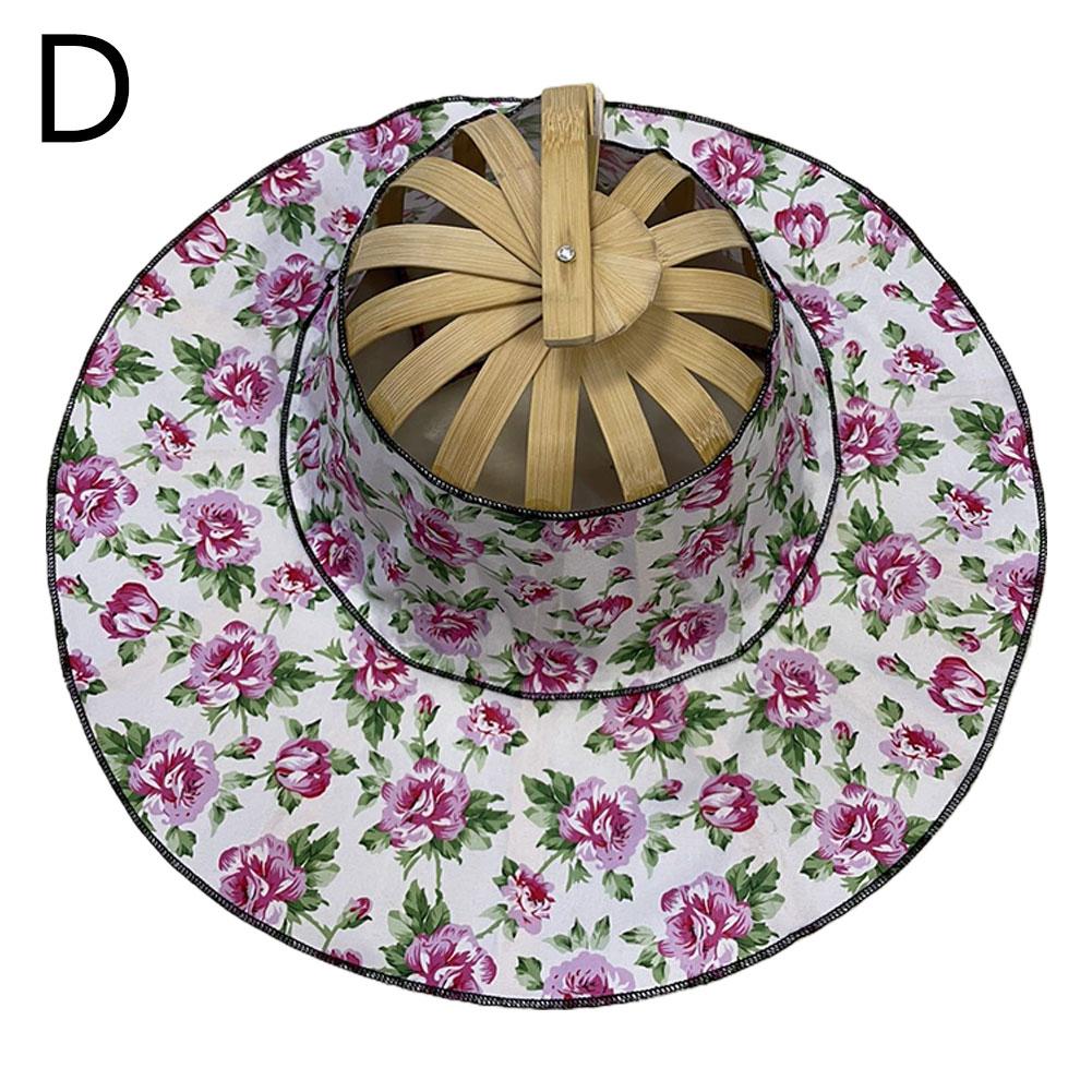 New Summer Outdoor Sports Beach Sun Shading Fashion Bamboo Fan Hat Foldable Bamboo Multifunctional Tourism Fan Hat Decoration