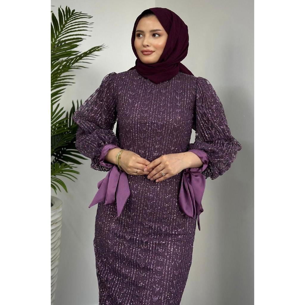 Вечернее платье-карандаш с блестками Didem, черное