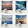 Wave Beach Boat Pattern Hanging Cloth Home Wall Decoration Tapestry Bedroom Living Room Tapestry