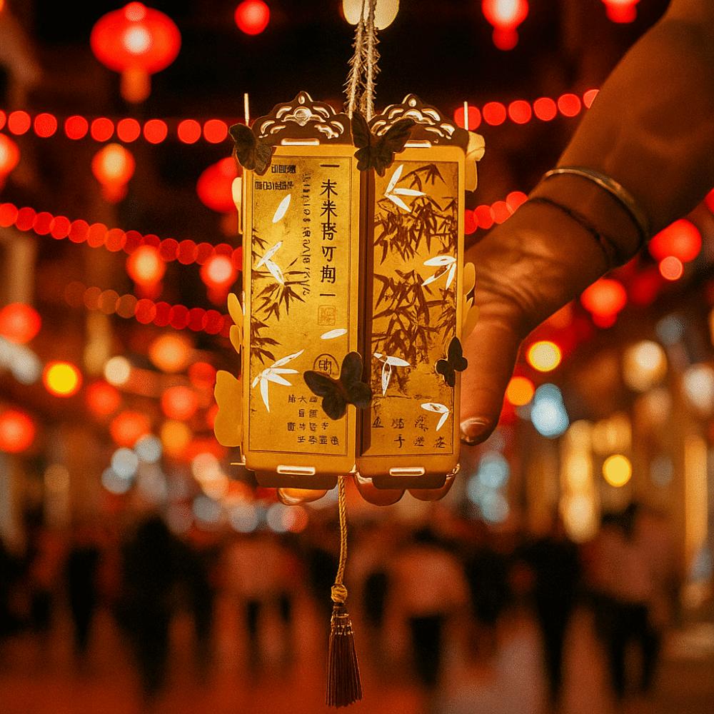 Luminous Chinese Style Calligraphy Lantern Retro Portable Lanterns Handheld Lanterns  Kids Gift