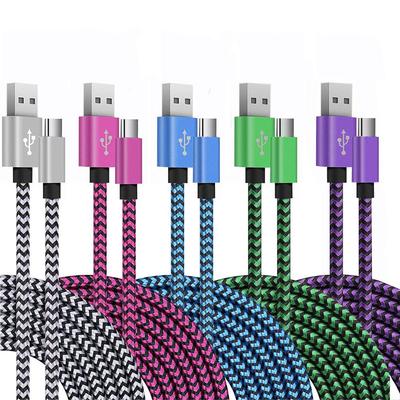 Плетеный нейлоновый кабель USB-C для быстрой зарядки телефонов Huawei и Android