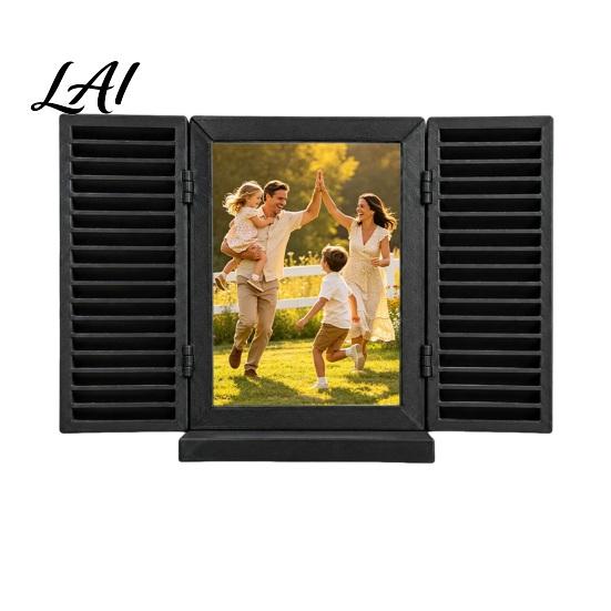 Personalized Photo Display Frame Key Holder with Hidden Storage Shelf Mediterranean-Style Window Artistic Textured Wall Shelf Stand Functional