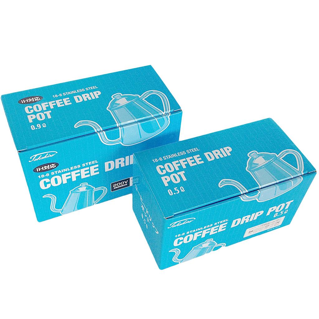 Takahiro Coffee Drip Pot, 0.9L, 18-8 Stainless Steel, Induction Compatible