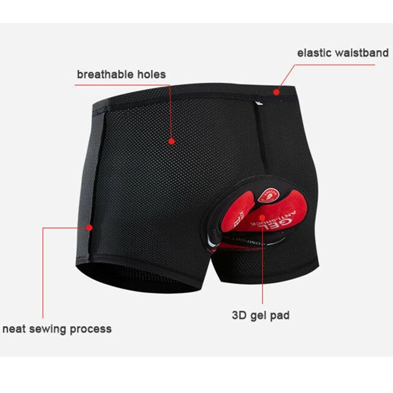 Мужское велосипедное термобелье премиум-класса с гелевой 3D-подкладкой из высокоэластичной сетчатой ткани