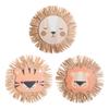 Handmade Lions Wall Decors Raffias Handwovens Animal Head Wall Hangings Ornament for Nurserys Baby Room Kindergarten Home Decors