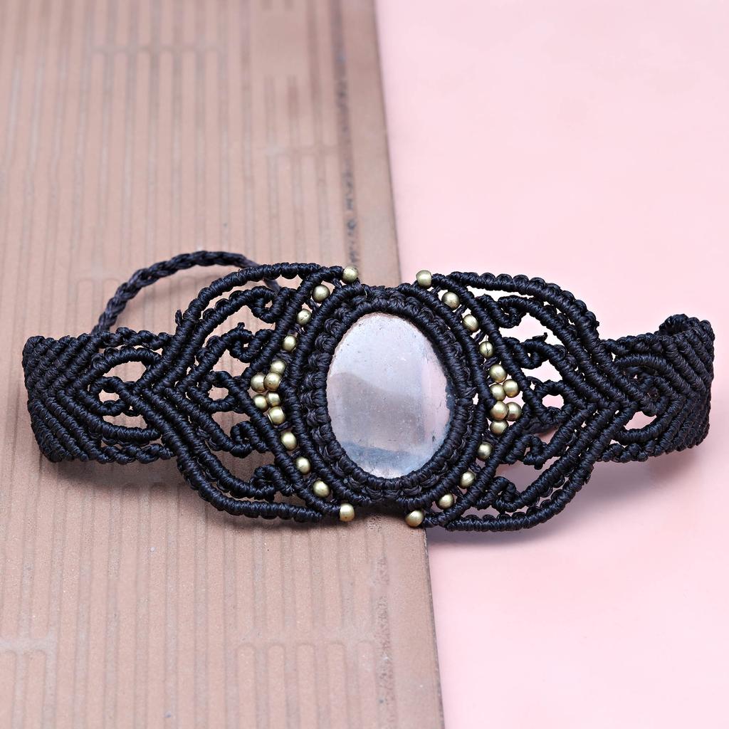 Нить макраме Драгоценный камень Ручная работа Ювелирные изделия 8-10'' Браслет из яшмы «Дикая лошадь»