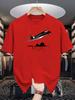 Unisex Crew Neck Tee Luxury Jet Mountain Silhouette Graphic Print Soft Cotton Loose Short Sleeve Summer Casual Male Streetwear Tops