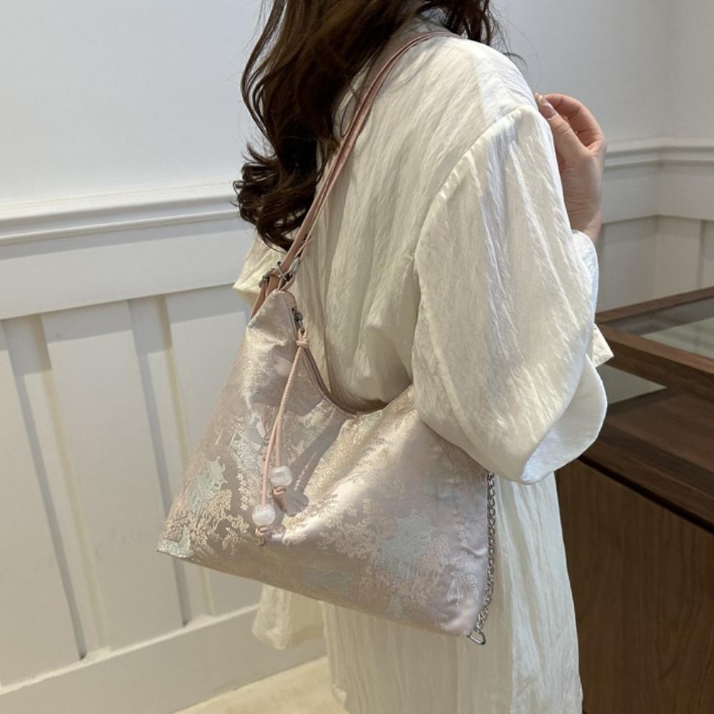 Вышитый Рюкзак в Китайском Стиле Большой Вместимости Древняя Сумка под Мышку Сумка-Тоут под Ципао Ежедневная