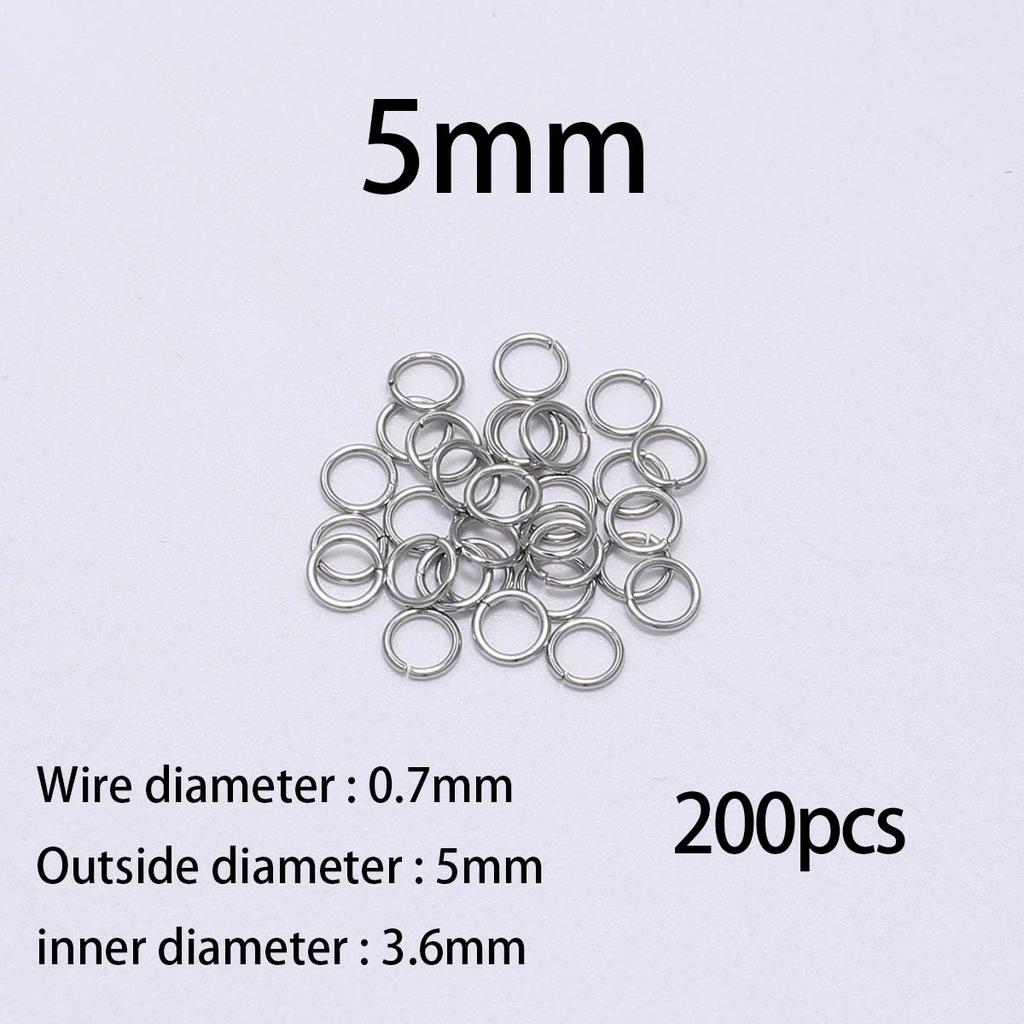 100-200 шт./лот 4, 5, 6, 8, 10 мм, кольца из нержавеющей стали, разъемные кольца, разъемы для DIY, принадлежности для изготовления ювелирных изделий, аксессуары