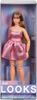 Barbie Looks Collectible Brown Hair and Modern Y2K Shimmery Pink Strapless Dress with Heels Doll, No.24 Fashion, Peep-Toe #24 [Item]