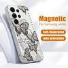 Магнитный чехол для Magsafe для Samsung Galaxy S26 Ultra S25 Edge S24 Plus S23 FE S22 A17 A54 A55 A56 A57 5G с узором «Цветы-бабочки»