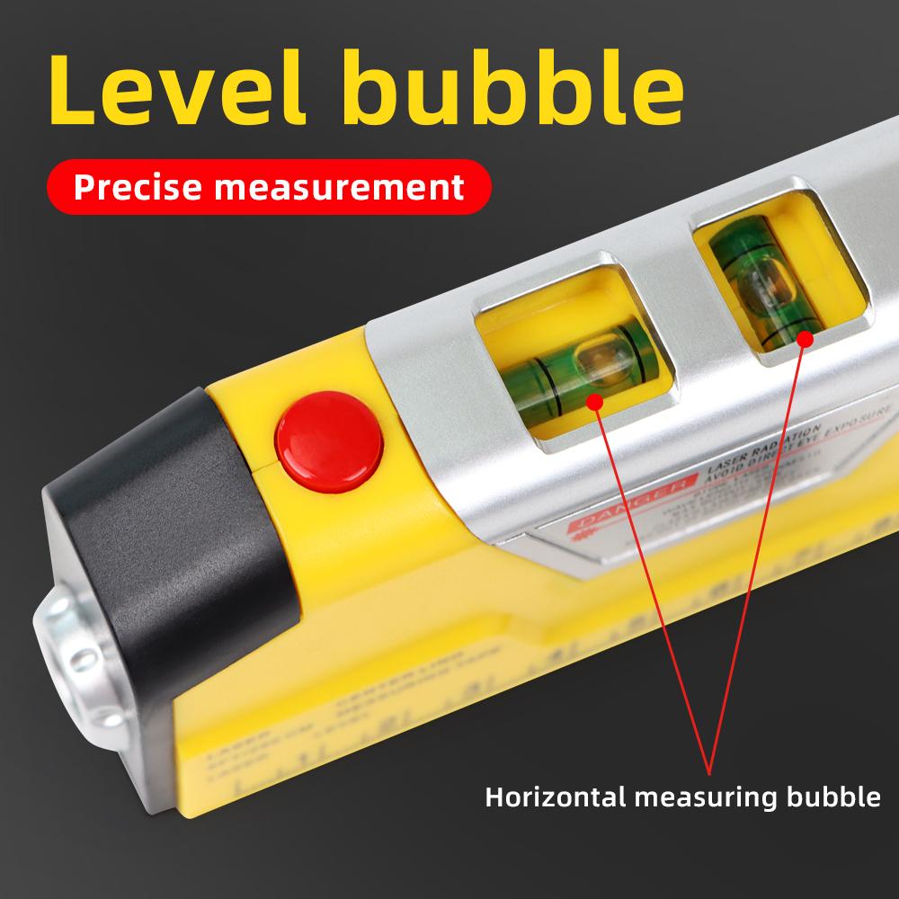 Лазерный уровень 3 в 1, многофункциональная лазерная рулетка, горизонтальный измеритель, вертикальное оборудование, уровень, линейка со встроенной 2,5-метровой лентой