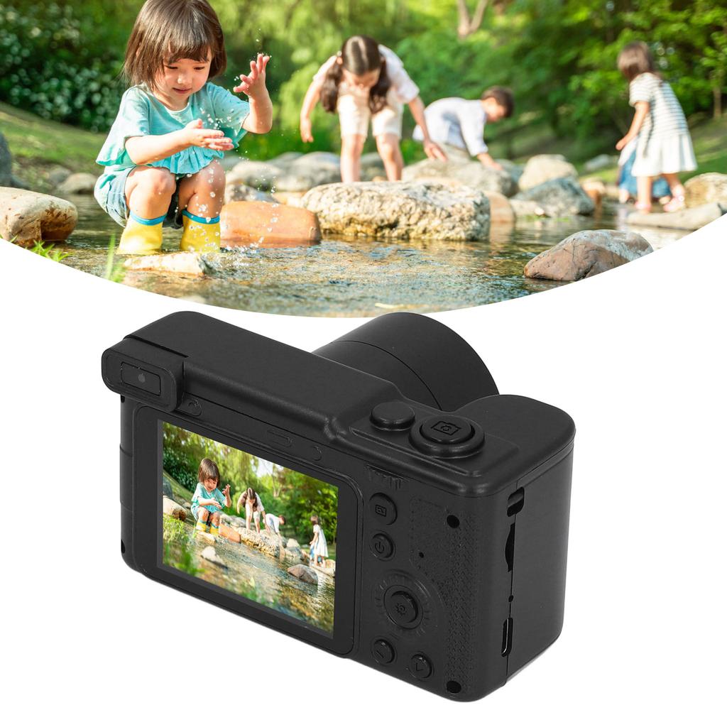 4K Цифровая камера Передняя задняя линза 50 МП Видеокамера с штативом для мальчиков девочек студентов Подарок на день рождения Электронная стабилизация изображения