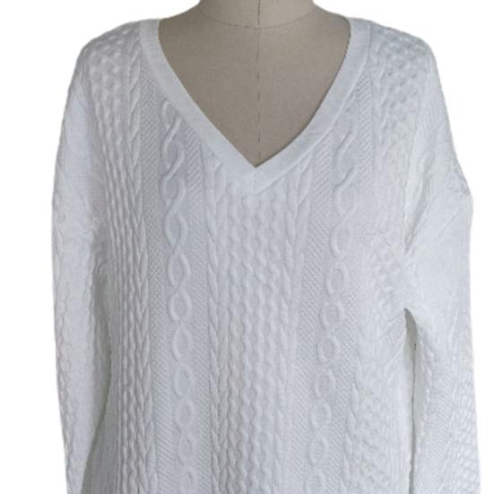 Женский осенне-зимний повседневный свитер с v-образным вырезом и длинным рукавом, сплошной цвет, свободный крой, вязаный пуловер, джемпер