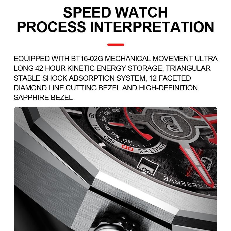 Часы Bonest Gatti Деловые светящиеся в темноте механические часы Водонепроницаемые роскошные часы