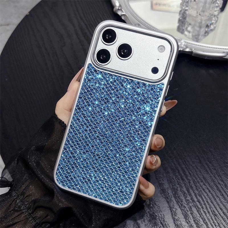 Блестящий Ромбовидный Ударопрочный Чехол с Пайетками для Apple iPhone 13-17 Pro Max