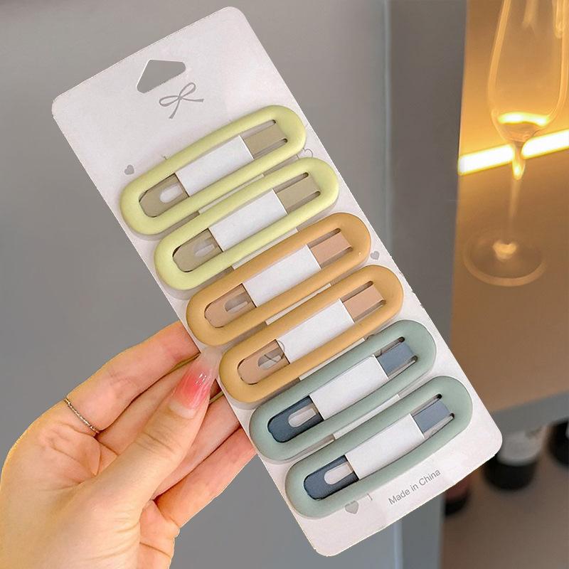 6pc Fashion Practical Versatile Morandi Color BB Hairpin Hair Side Clips for Girls Women Kids Childs Ladies Hair Accessories